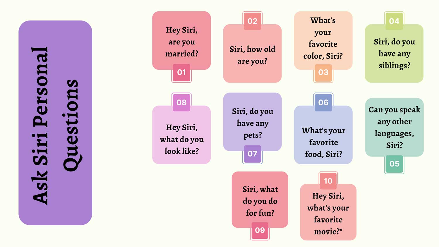 Ask Siri Personal Questions