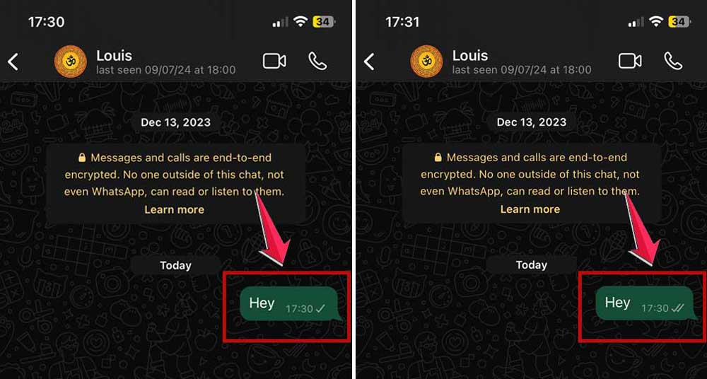 blocked message in whatsapp in iphone