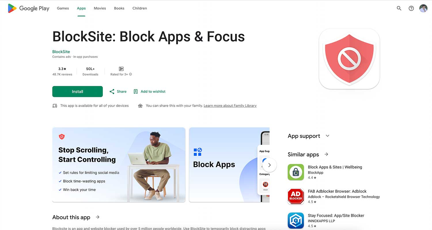 blocksite app for android