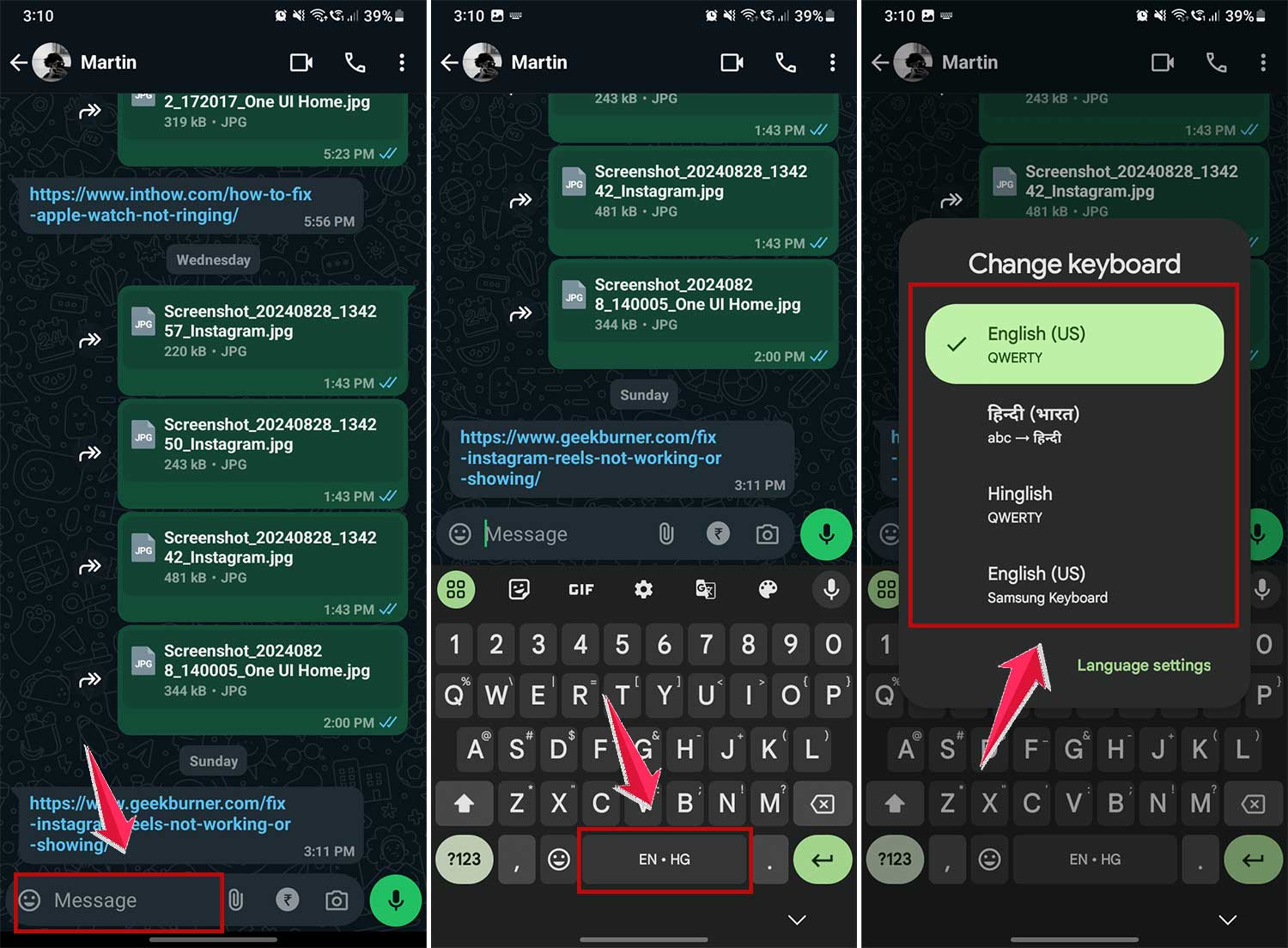 change typing language in whatsapp change typing language in whatsapp