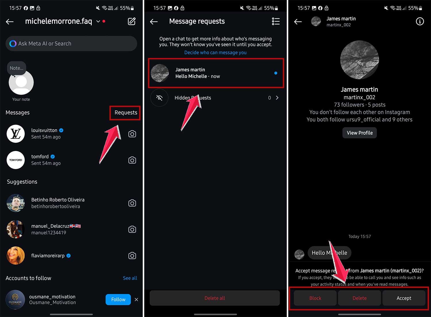 check message requests in instagram app