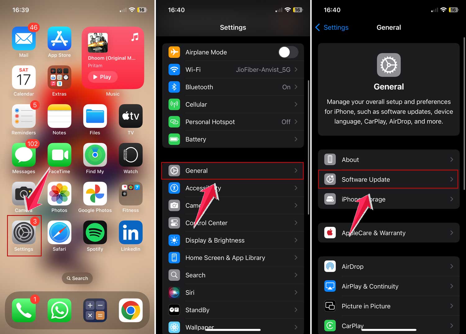 check software update in iphone check software update in iphone