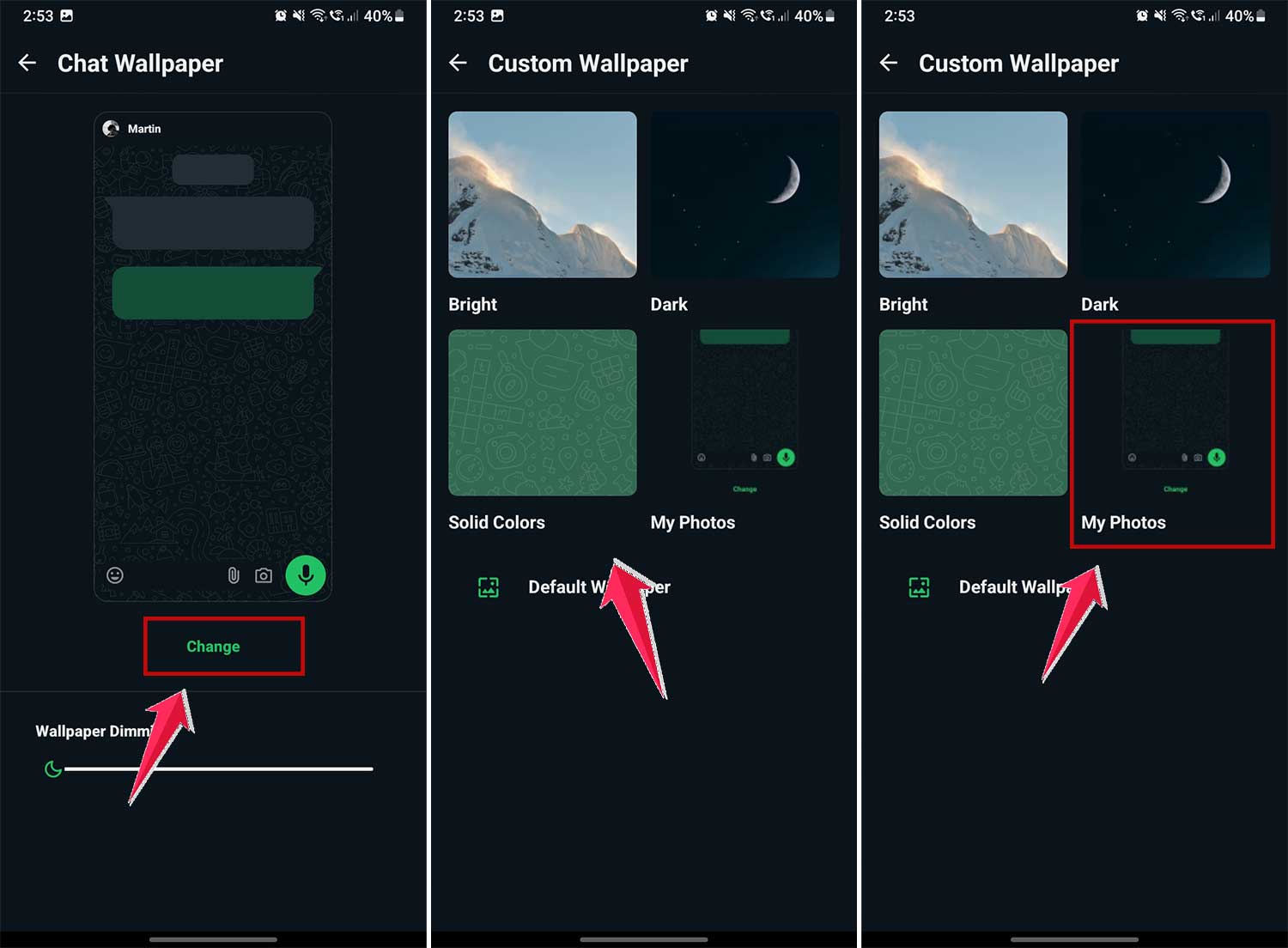 choose wallpaper from the option in whatsapp choose wallpaper from the option in whatsapp