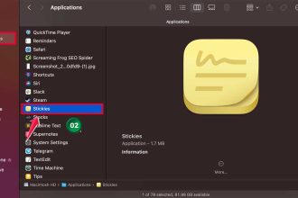 click on applications then tap on stickies