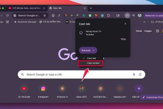 click on cast screen on mac