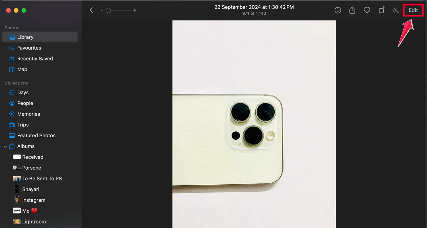 click on edit button on photo app mac click on edit button on photo app mac