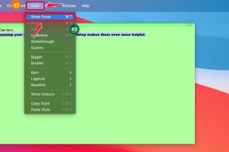 click on font then tap on show fonts