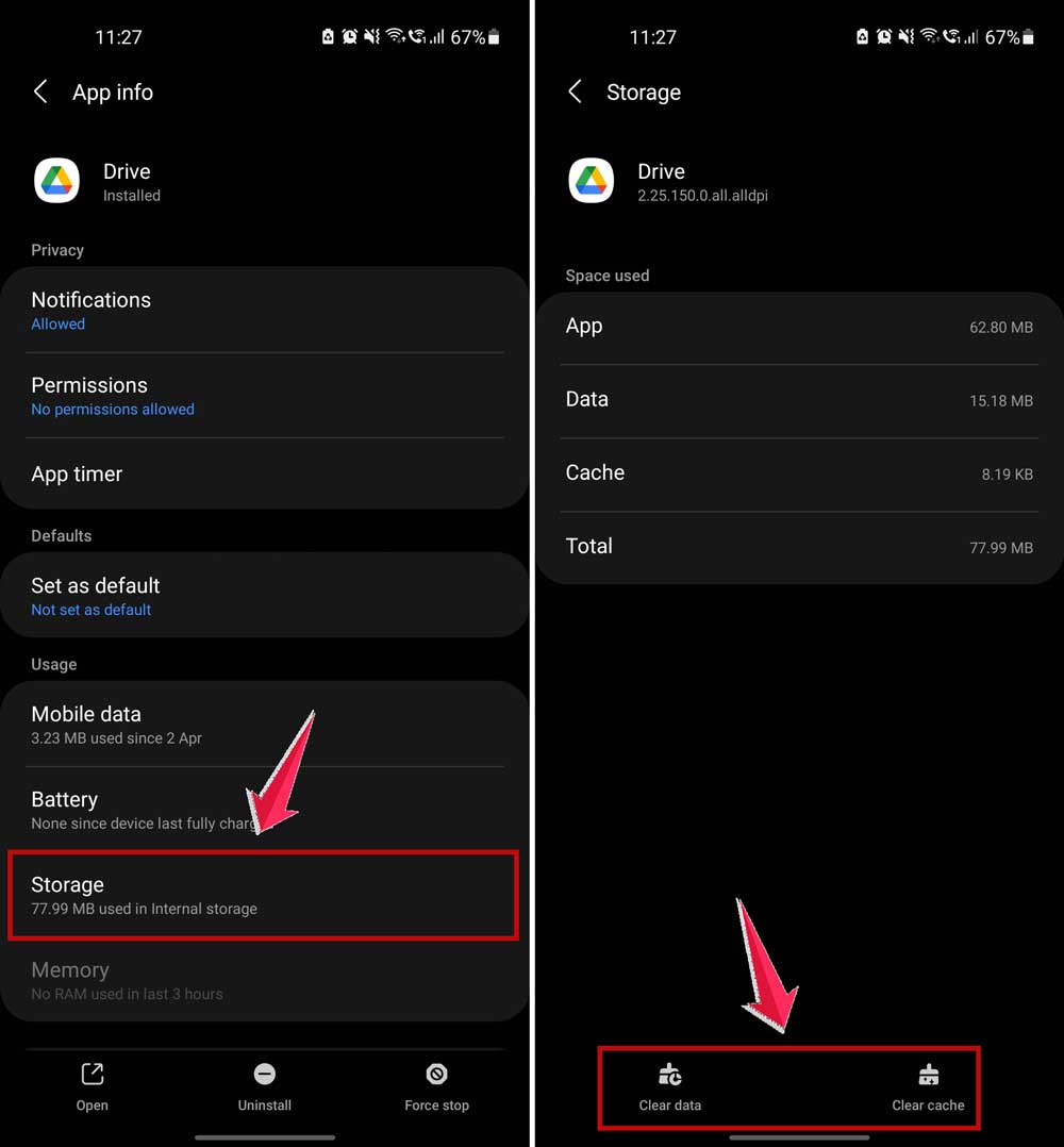 click on storage and then click on clear data and cache in settings in android