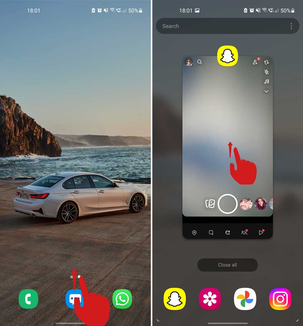 close snapchat app in android close snapchat app in android