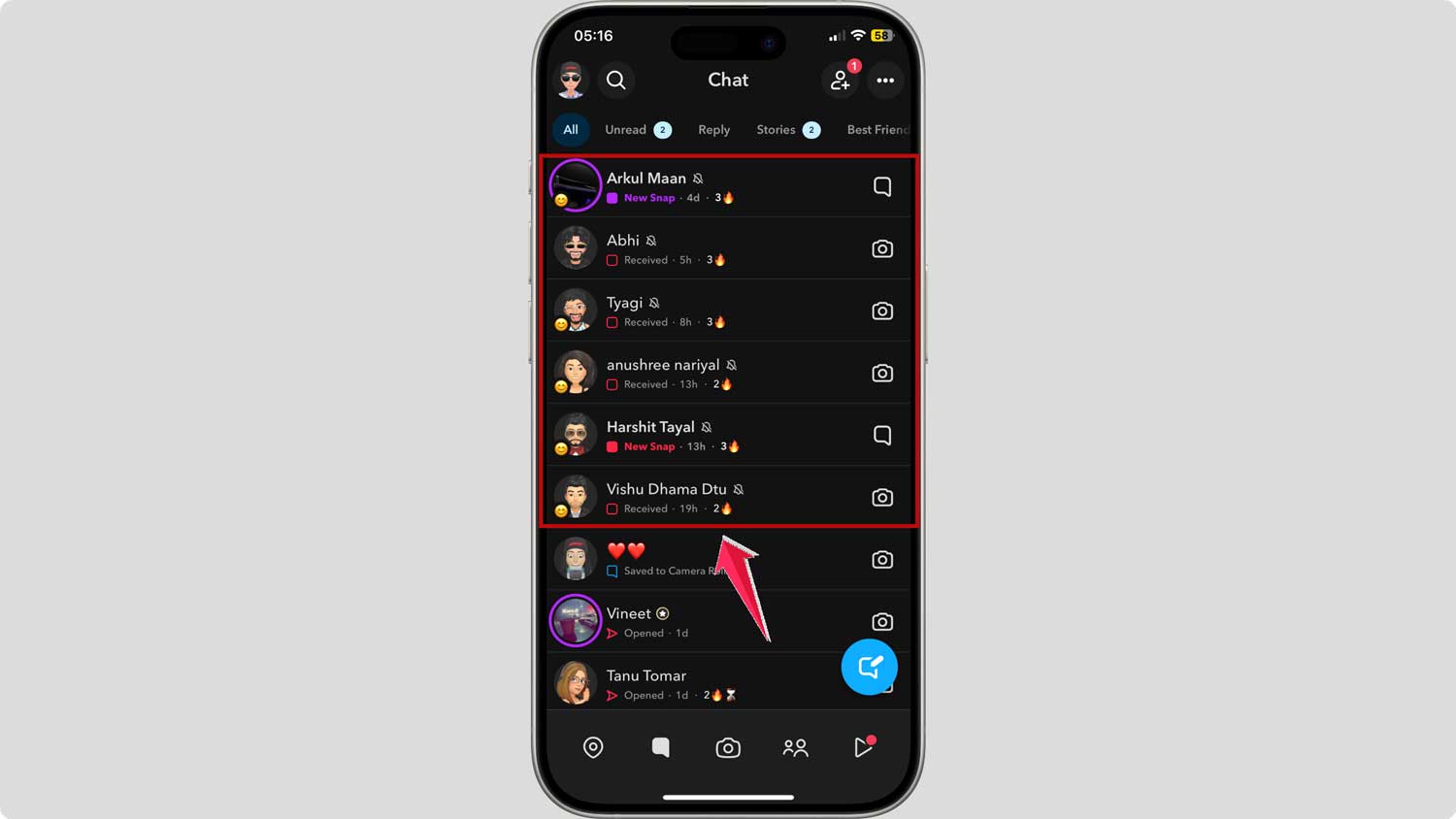 continue your streaks with your friends on snapchat app in iphone
