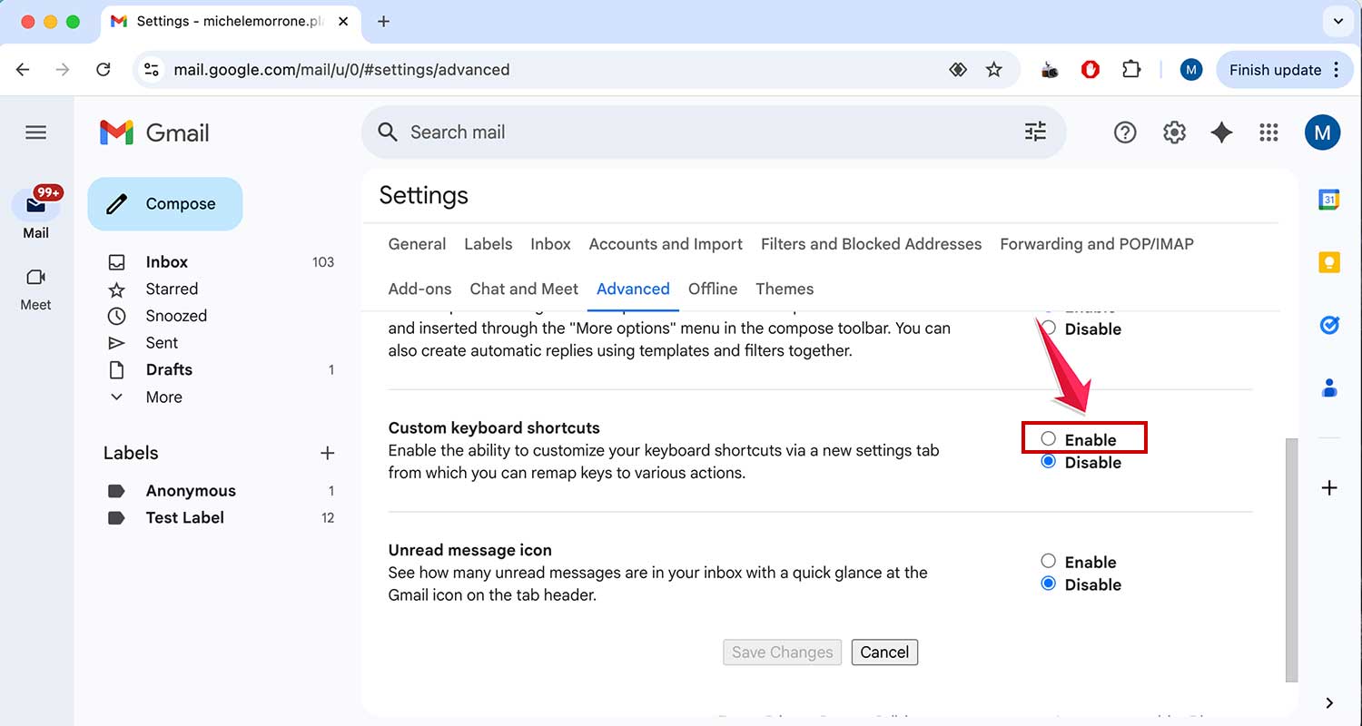 enable keyboard shortcuts in settings in gmail web enable keyboard shortcuts in settings in gmail web