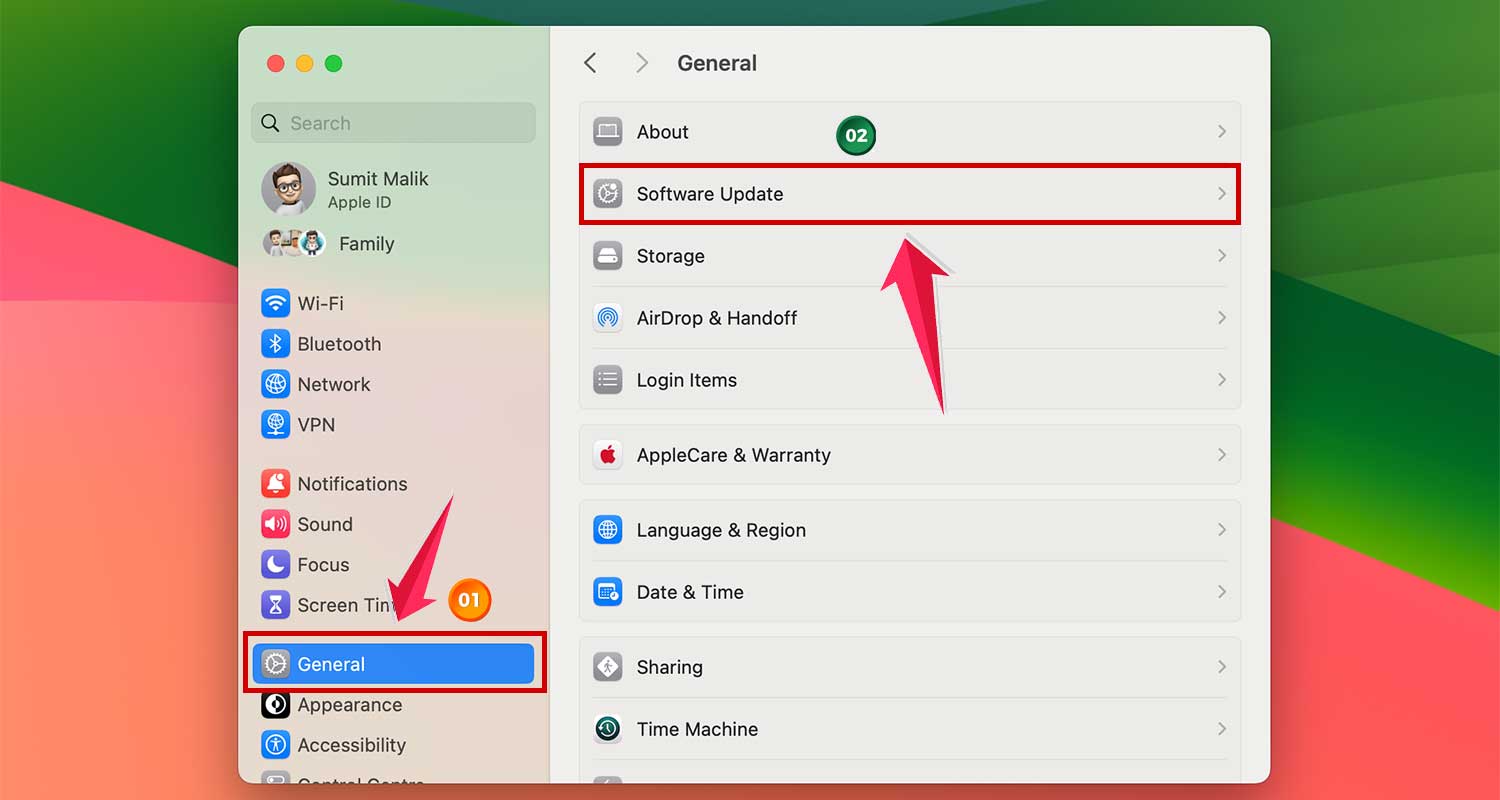go to general software update mac xl