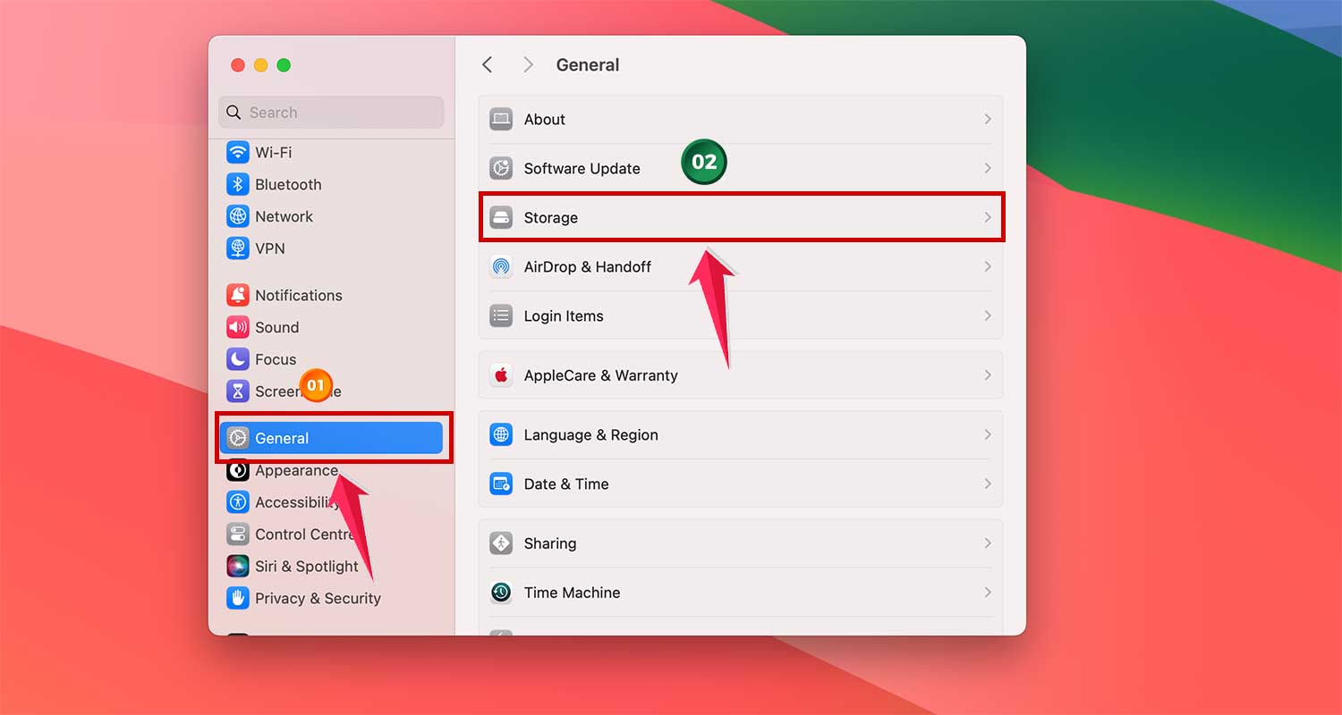 go to storage in mac xl