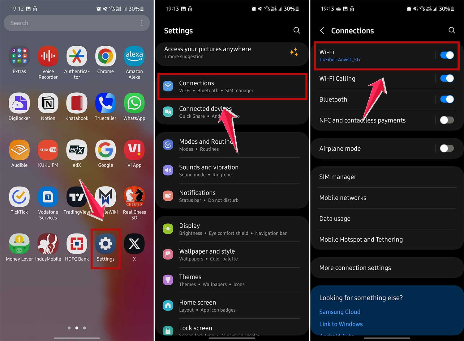 go to wifi in samsung android