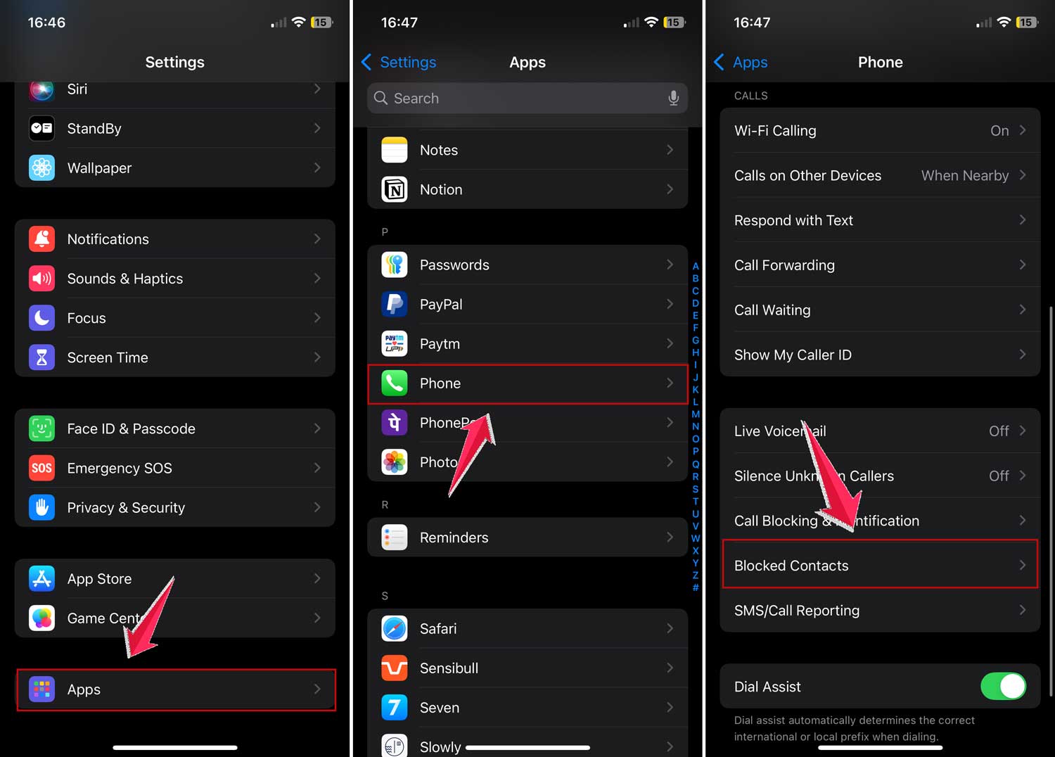 open blocked contacts in phone settings in iphone open blocked contacts in phone settings in iphone