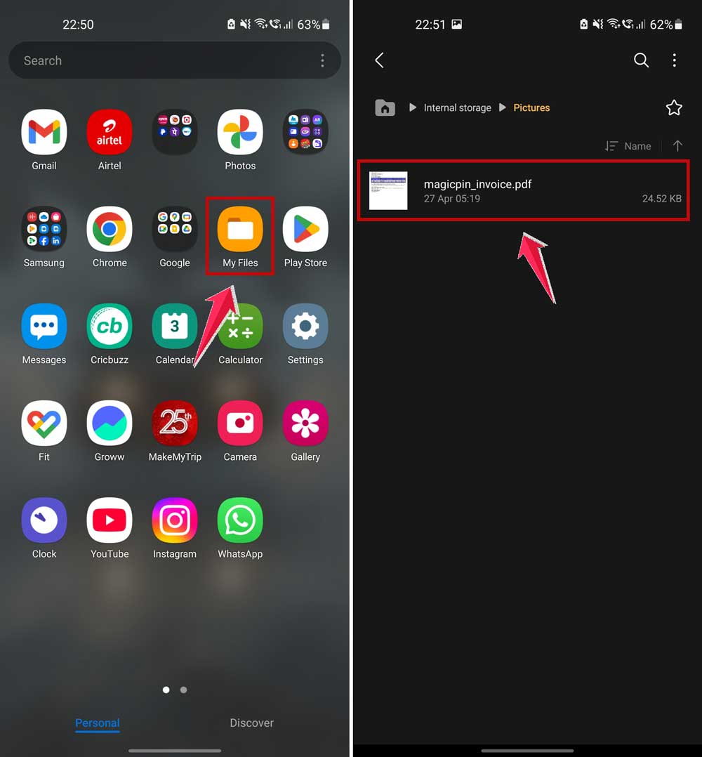 open file manager and find your pdf file in android open file manager and find your pdf file in android