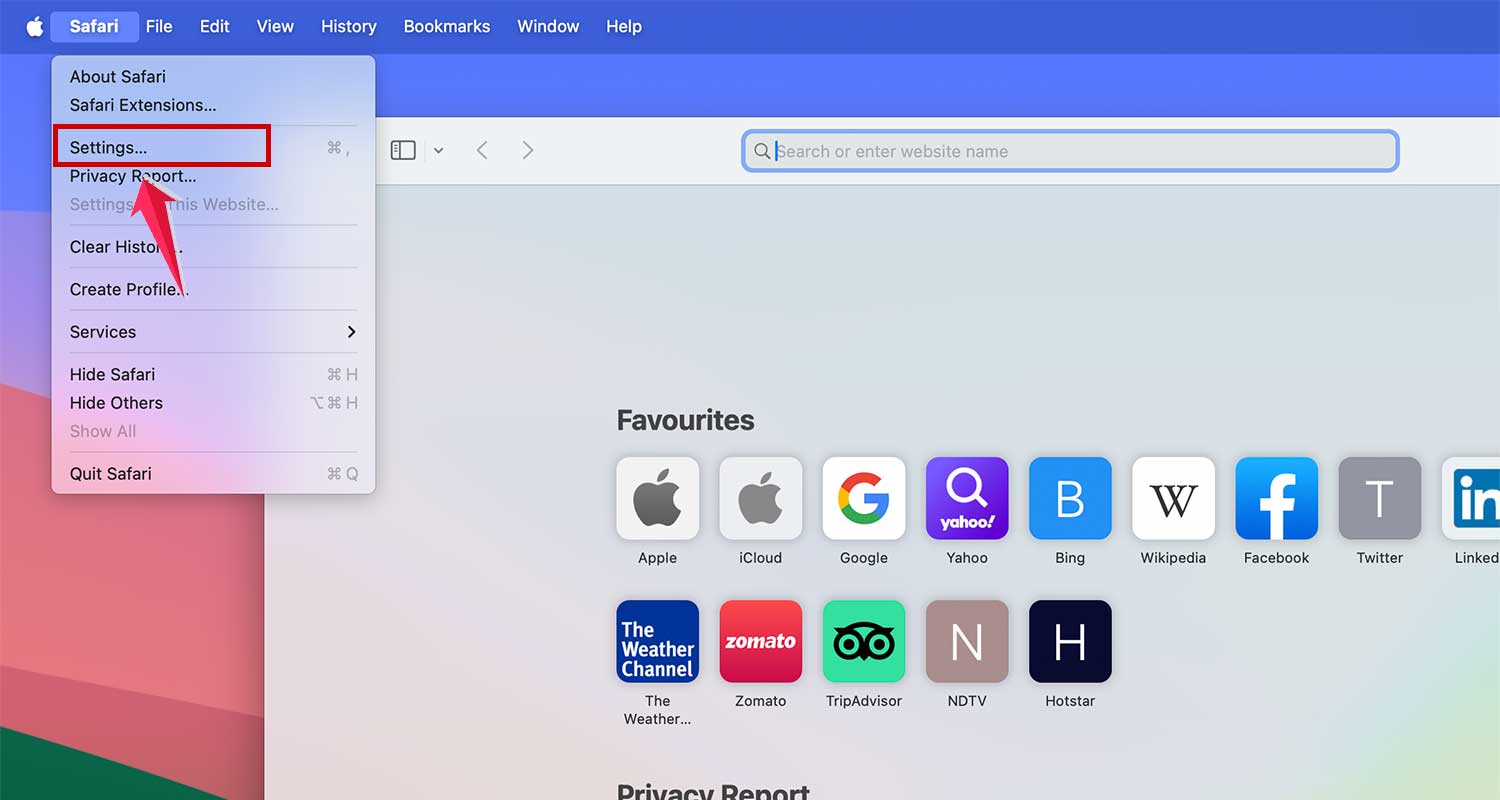 open safari settings mac