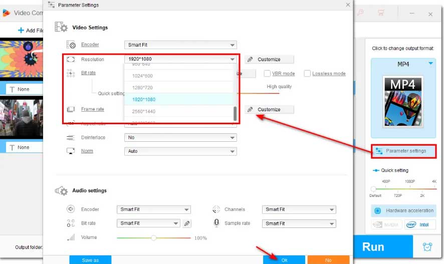parameter settings in wonderfox