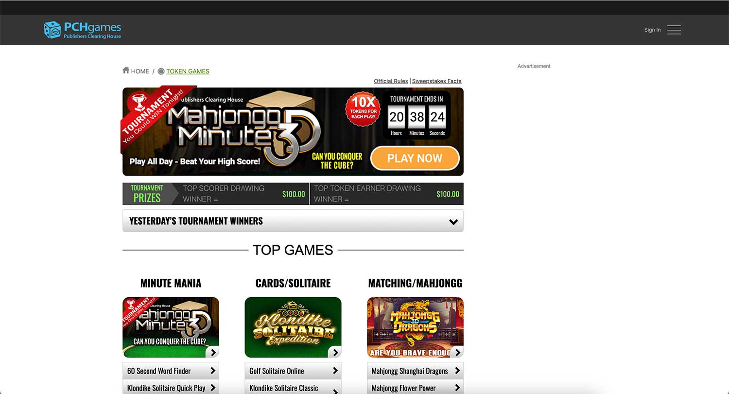 pchgames homepage