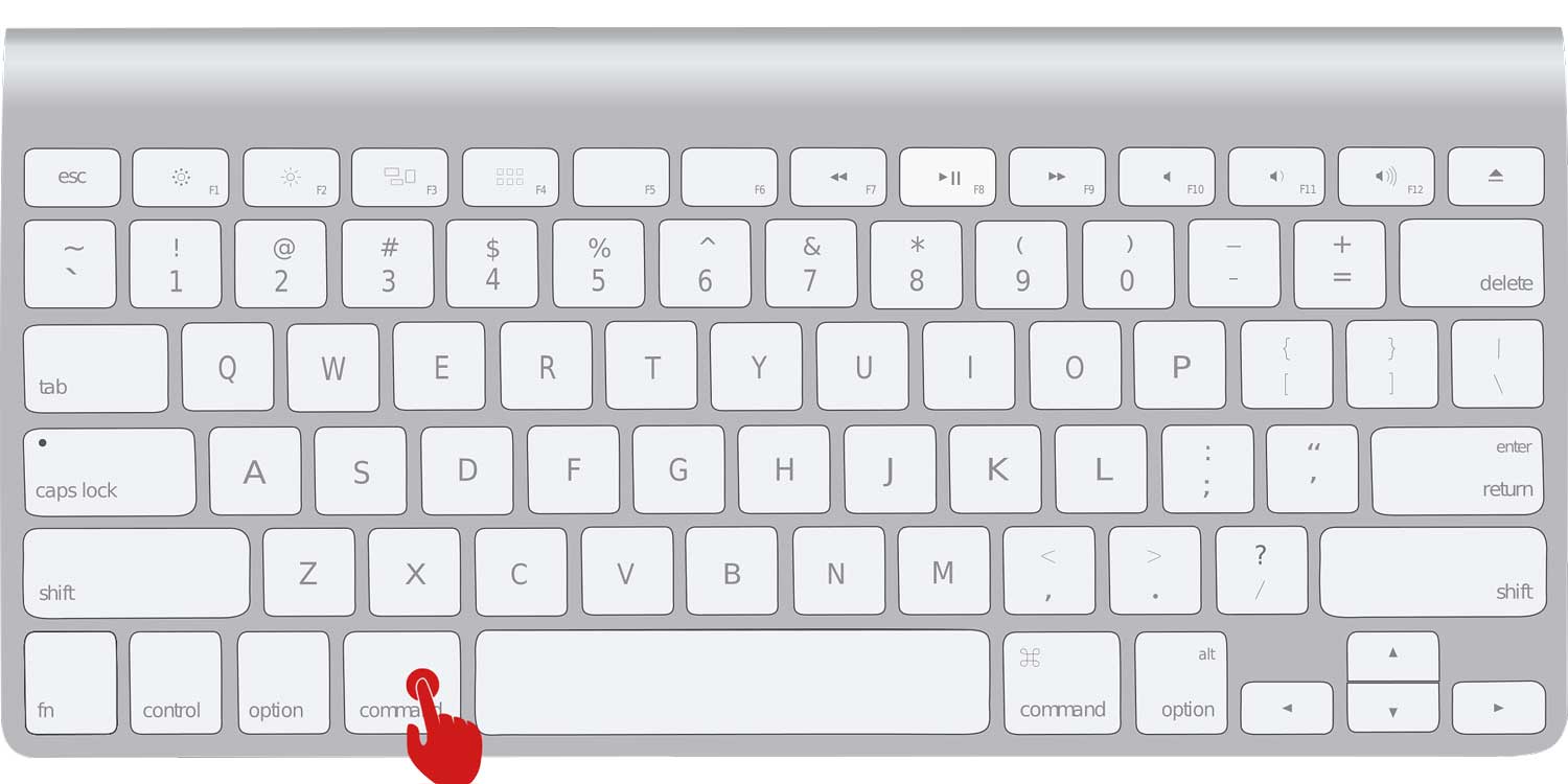 press hold command button in mac