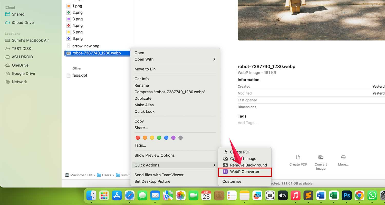 right click and choose webp converter in quick actions right click and choose webp converter in quick actions