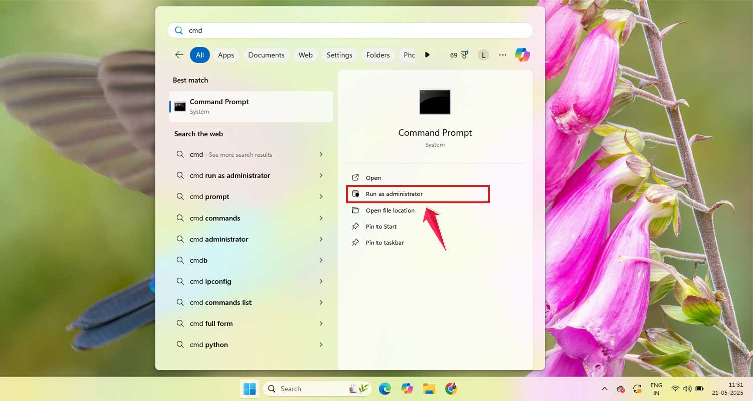 run as administrator cmd in windows