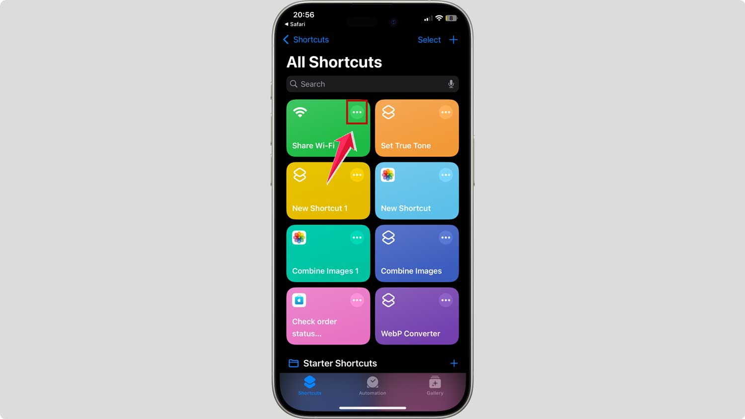 shortcuts app in iphone