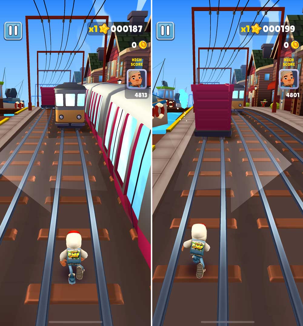 subway surfers right and left move