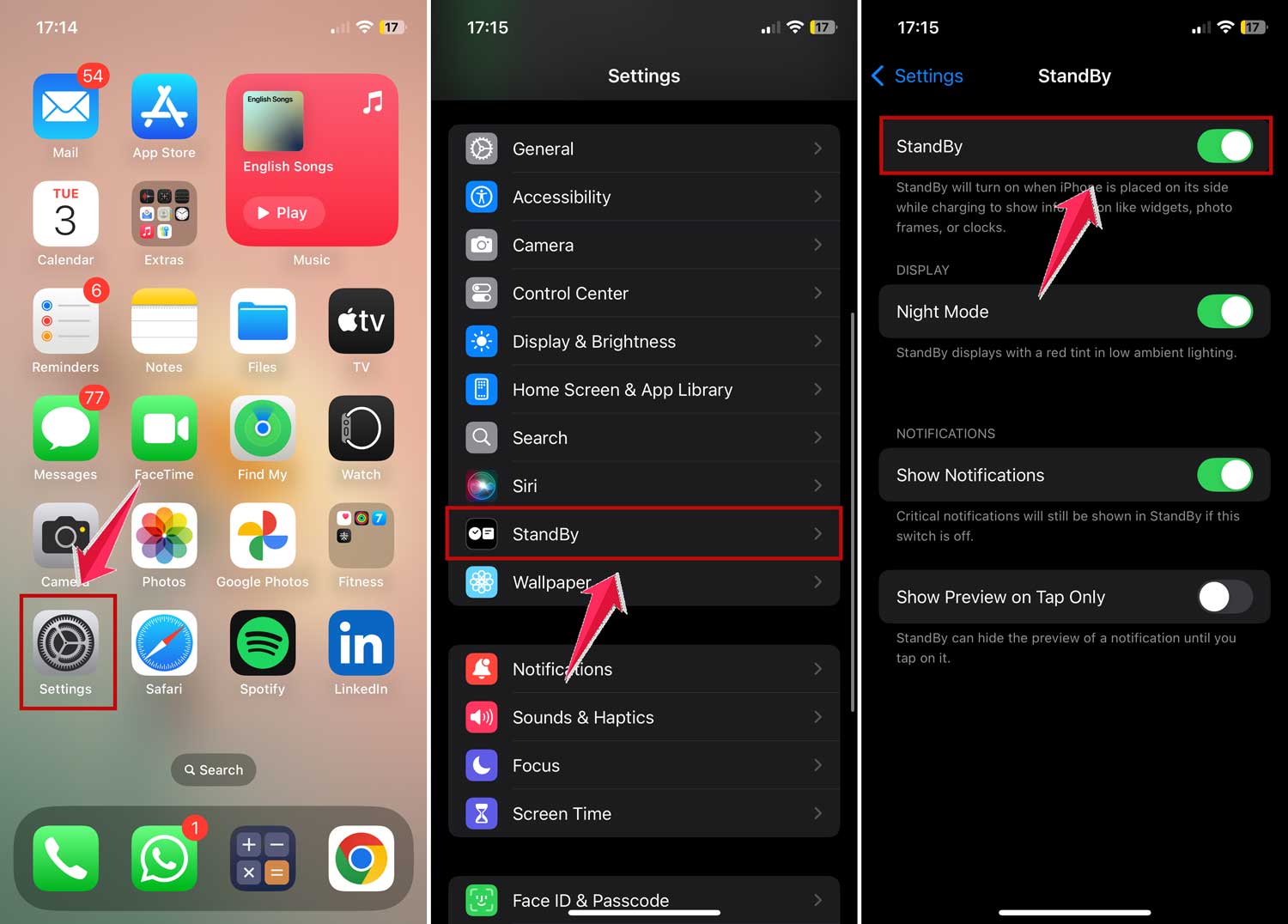 turn off standby mode in iphone