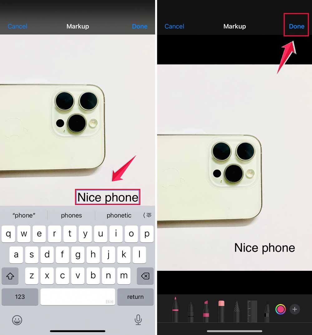 type the message then click on done button iphone type the message then click on done button iphone