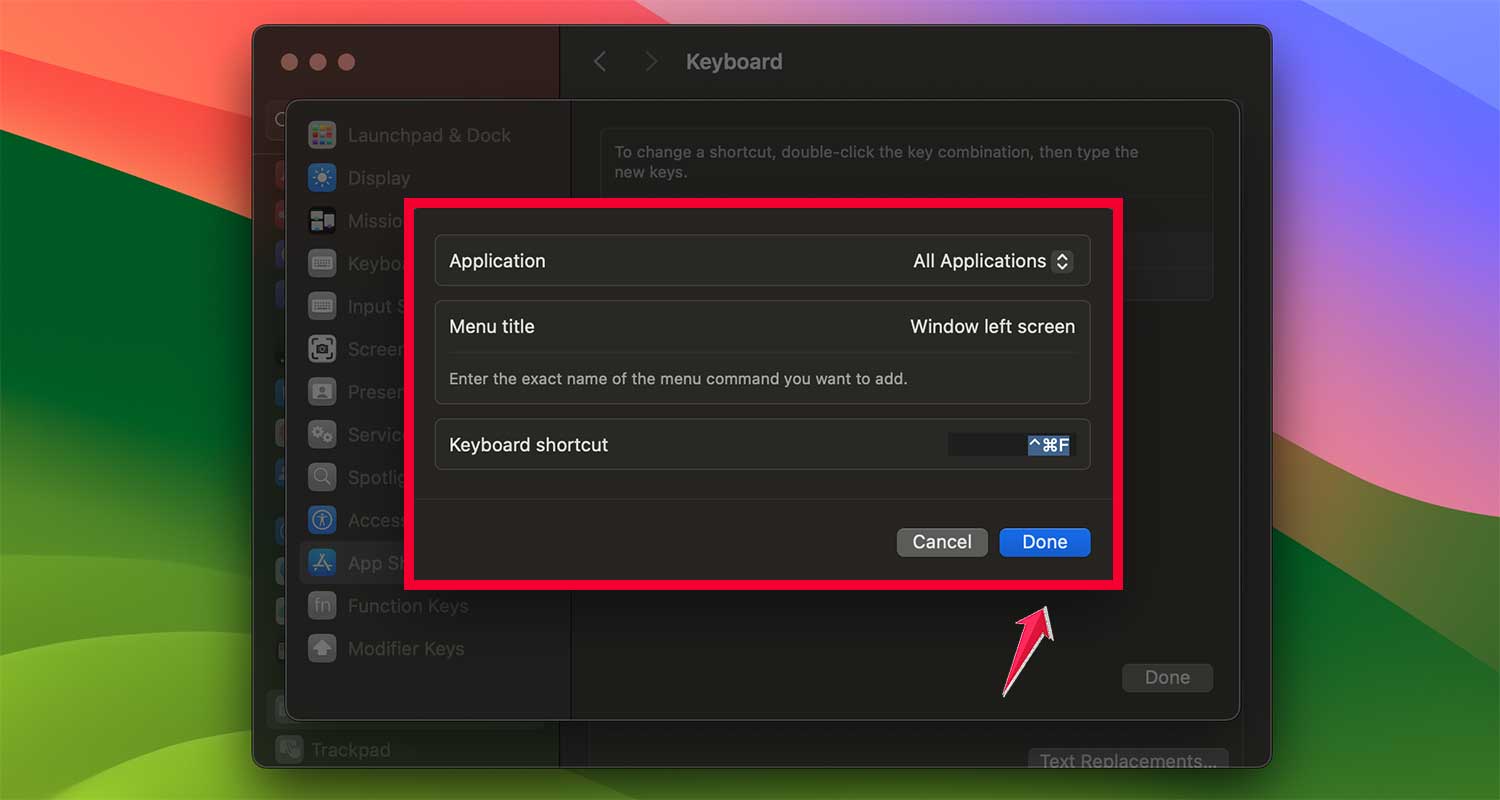 type the title then click on done button