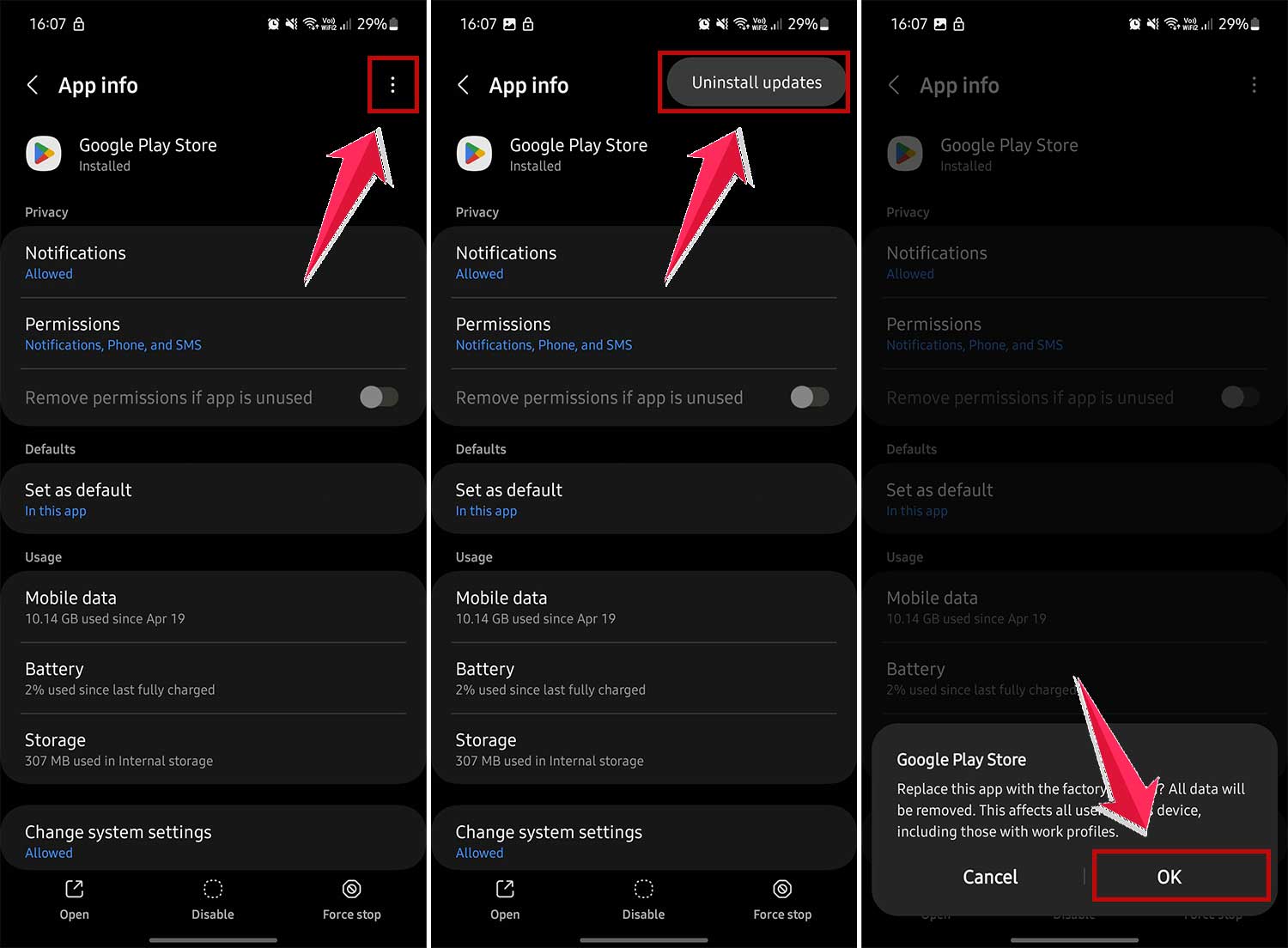 uninstall update of google playstore in settings in android uninstall update of google playstore in settings in android